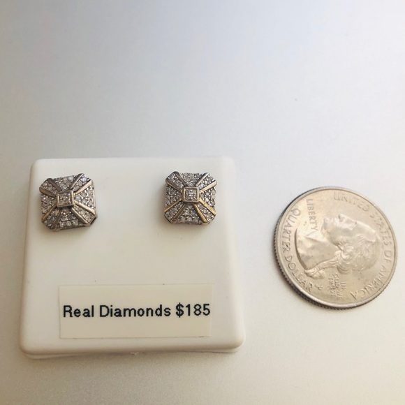 .925 sterling silver earring Diamonds 💎 studs